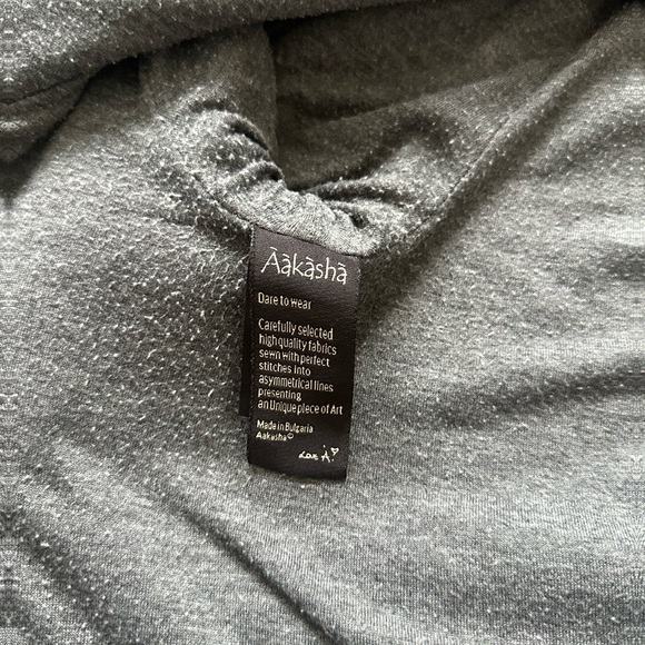 Aakasha Asymmetrical Long Hoodie XS Dark Gray Avant Garde Zip Jacket - Picture 4 of 9